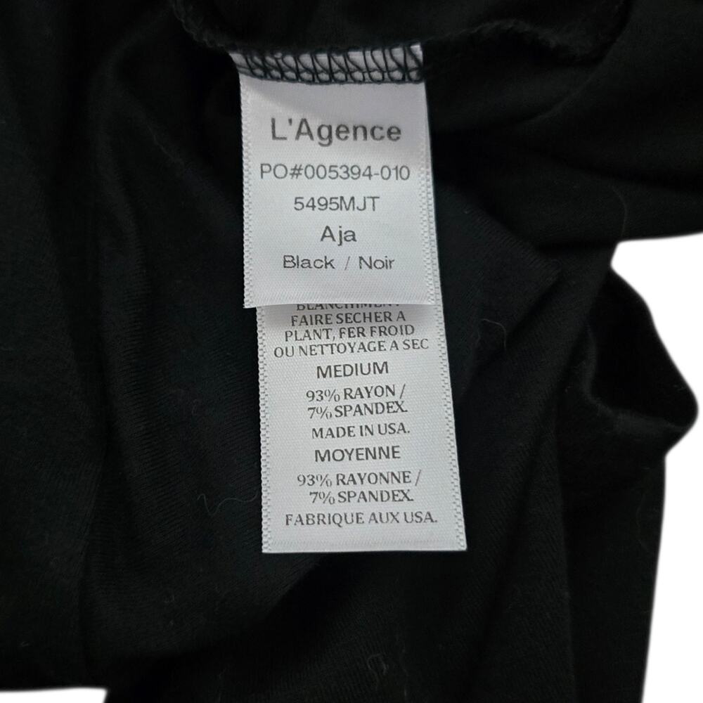 L'Agence Aja Turtleneck Black Three Quarter Sleeves Luxury Shirt Blouse Medium - Picture 6 of 8